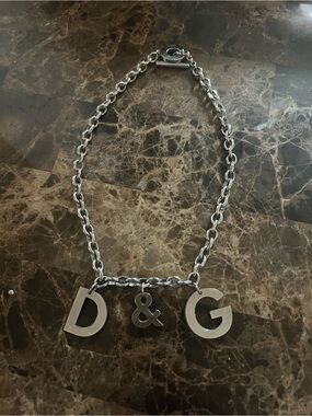 Dolce & Gabbana Silver Letter D&G Charm Necklace
